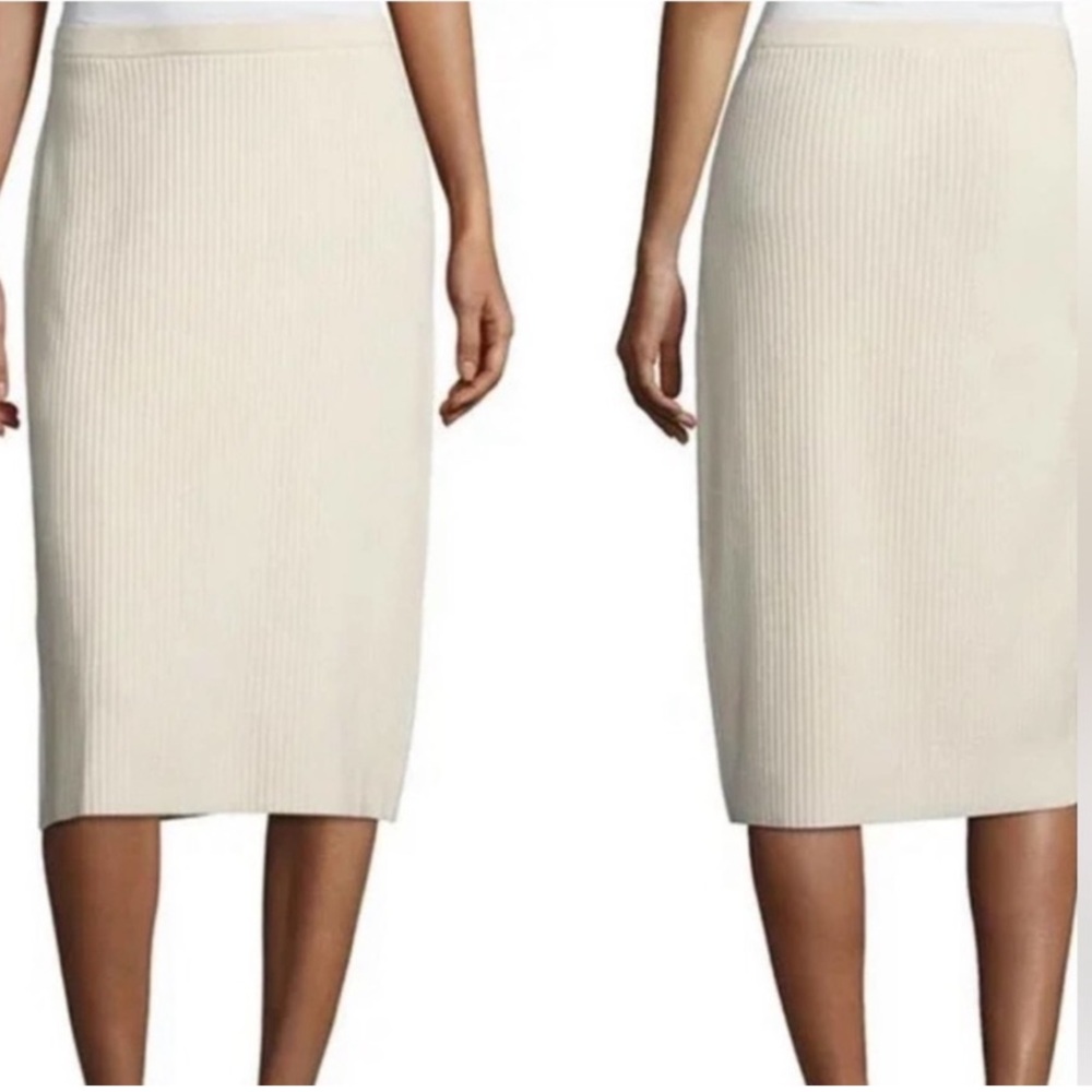 Eileen Fisher Ribbed Straight Skirt Bone Size XL